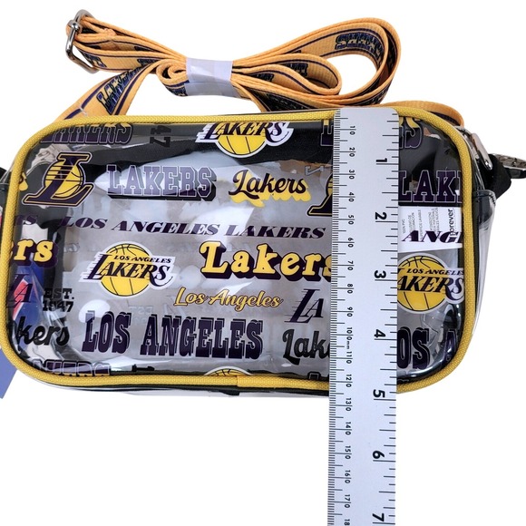 Los Angeles Lakers Clear Crossbody Bag Stadium Approved NBA FOCO Purple Yellow - Picture 9 of 11